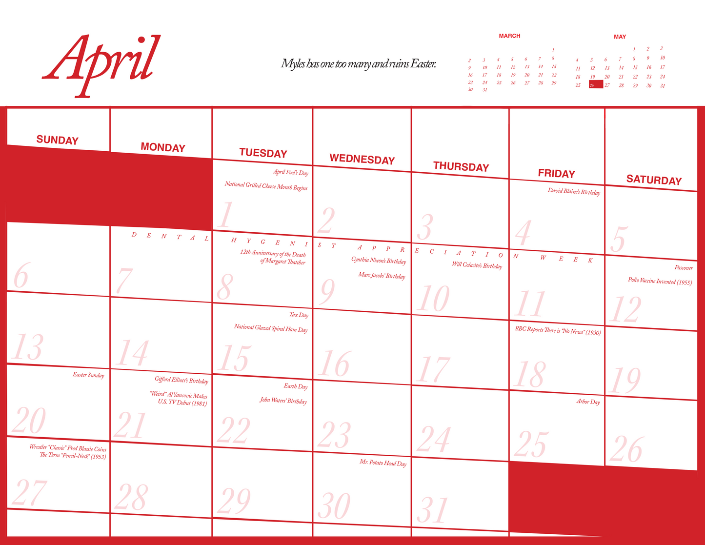 Singers 2025 Wall Calendar